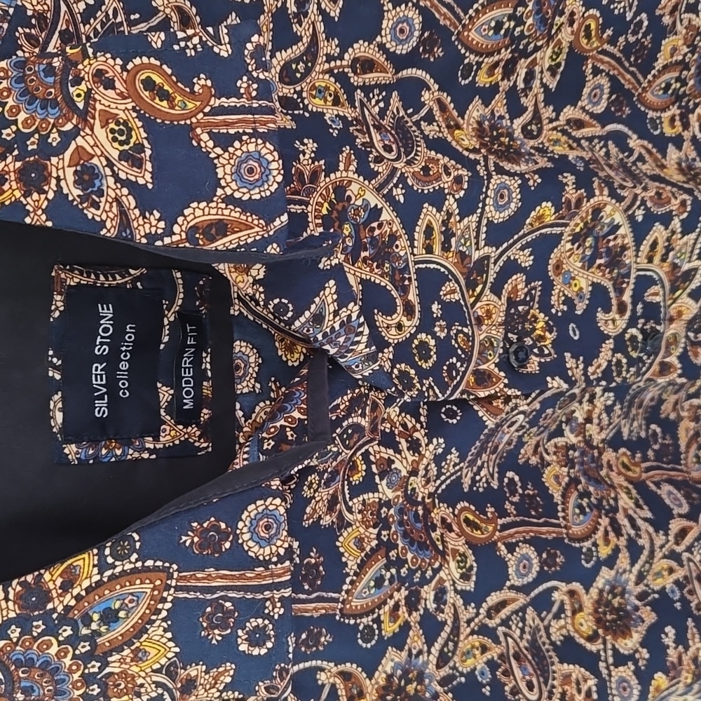 Silver Stone Collection Navy Floral Shirt - Picture 5 of 10